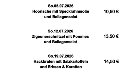 Sonntagsmenüs